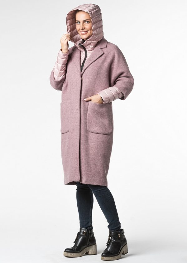 Комплект стеганого пальто с био наполнителем и пальто из шерсти