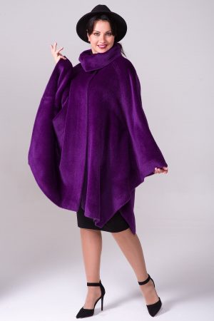 Купить Дизайнерское пальто модели пончо из шерсти альпака